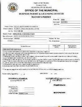 Mayor’s Permit